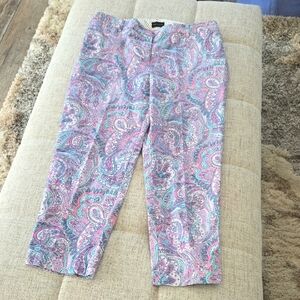 Talbots Paisley Print Cropped Pants